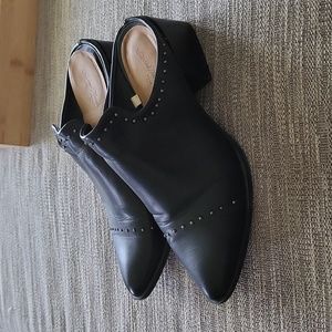 Black studded slides